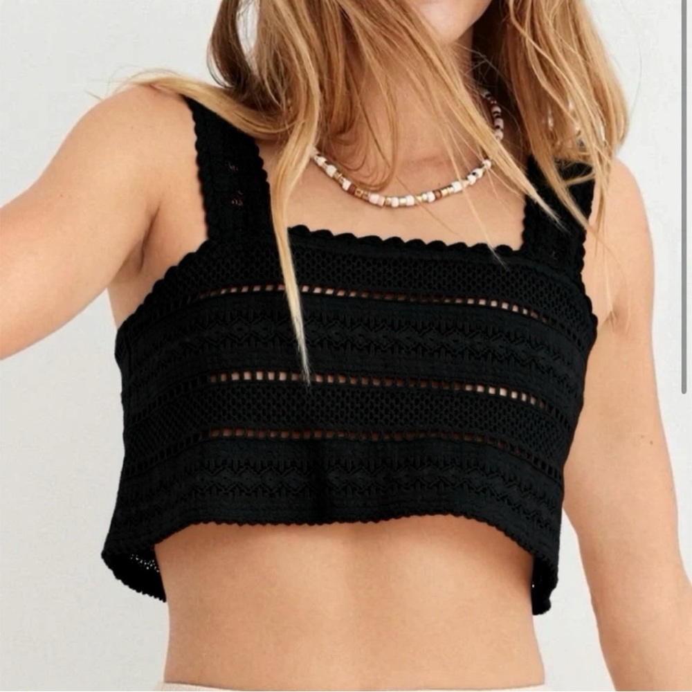 Aerie Crochet Cropped Tank Top Festival Beach Whimsigoth